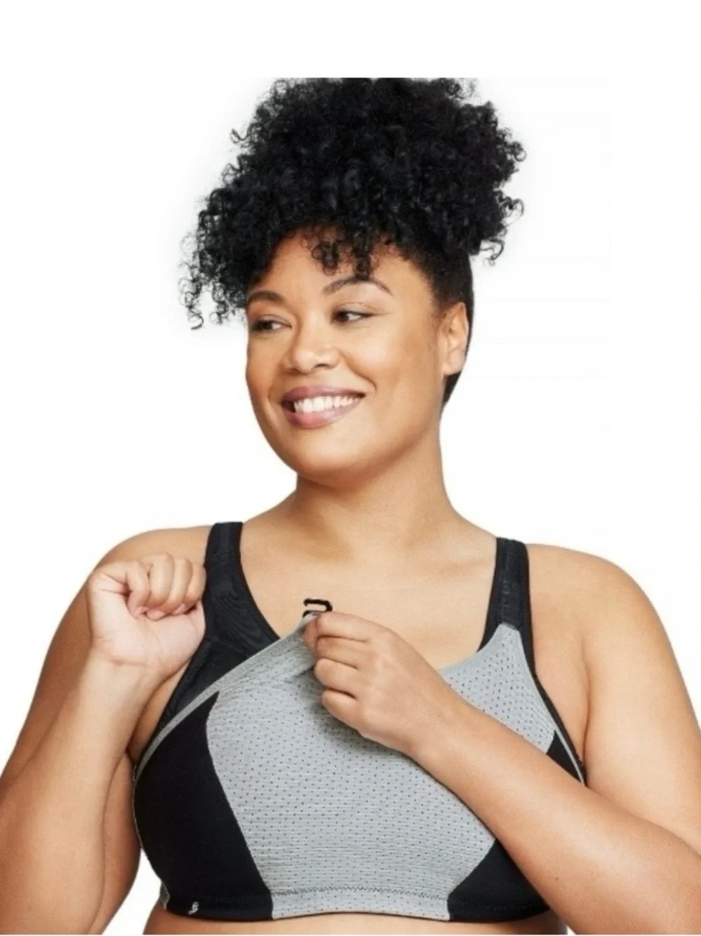 Glamorise Double‎ Layer Custom Control Sports Bra Gray/Black 40-H